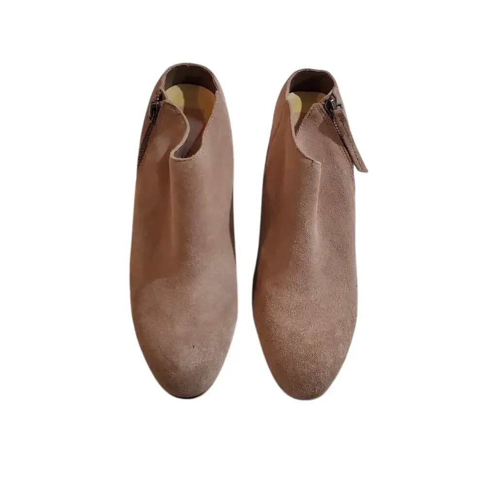 Dolce‎ Vita Women's Suede Leather Zip Heeled Booties Ankle Boots Shoes